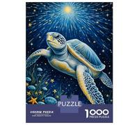 Puzzles De 1000 Pièces pour Adultes Sea Turtle in Starry Night Puzzles pour Adultes, Jeu Familial, Cadeaux pour Femmes, Cadeaux Uniques pour Anniversaire Et Noël 52x38cm/1000pcs
