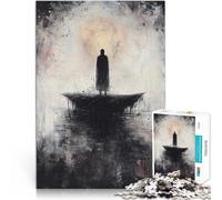 Puzzles de 1000 pièces pour Adultes Silhouette sur Une Falaise Jeu Familial Anti-Stress Défi Difficile Bon Cadeau 38x26cm