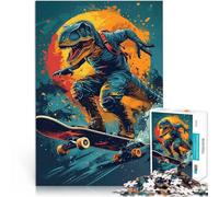 Puzzles de 1000 pièces pour Adultes Skateboard T-Rex Jouets Jeux éducatifs Soulagement du Stress Idées Cadeaux 50x70cm