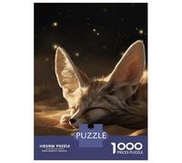 Puzzles De 1000 Pièces pour Adultes Sleeping Fennec Fox in The Desert Puzzle pour Adultes Jeu Pratique, Analyse Et Logique Jeu Stimulant Cadeaux 70x50cm/1000pcs