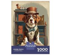 Puzzles De 1000 Pièces pour Adultes Smart Brittany Spaniel Dog Puzzle pour Adultes Jeu Pratique, Analyse Et Logique Jeu Stimulant Cadeaux 52x38cm/1000pcs