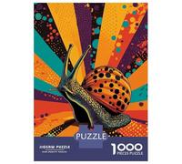 Puzzles De 1000 Pièces pour Adultes Snail Pop Art Rainbow Snail Funky Garden Creature Puzzle pour Adultes Jeu Pratique, Analyse Et Logique Jeu Stimulant Cadeaux 70x50cm/1000pcs
