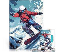 Puzzles de 1000 pièces pour Adultes Snowboard Ski pour Le Jeu éducatif Challenge Toy Cadeau d'anniversaire, Cadeaux, décoration Murale 75x50cm