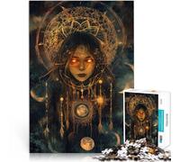 Puzzles de 1000 pièces pour Adultes Sorcière Magique Compétition de Vitesse Manuelle avec Affiche et Feuille de Questions correspondantes 52x38cm