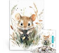 Puzzles de 1000 pièces pour Adultes Souris Mignonne dans l'herbe Jeu Familial pour et est idéal comme Cadeau pour Toute la Famille 75x50cm