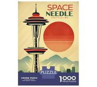 Puzzles De 1000 Pièces pour Adultes Space Needle Seattle Puzzle pour Adolescents Améliore La Mémoire Chaque Pièce Est Unique - Jouets Et Jeux Éducatifs 38x26cm/1000pcs