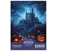 Puzzles De 1000 Pièces pour Adultes Spooky Castle Glow Puzzle Anti-Stress, Jouet De Décoration Intérieure, Difficile Et Stimulant 38x26cm/1000pcs