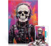 Puzzles de 1000 pièces pour Adultes Squelette Astronaute Compétition de Vitesse Manuelle Liste de souhaits avec Le Père Noël 38x26cm