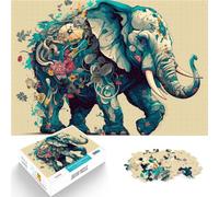 Puzzles de 1000 pièces pour Adultes Style de Dessin animé d'éléphant Jouets éducatifs Renforcer l'amour Entre Les Couples 38x26cm
