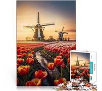 Puzzles de 1000 pièces pour Adultes Symphonie du Moulin à Vent Jeu Familial Anti-Stress Défi Difficile Super Cadeau 75x50cm