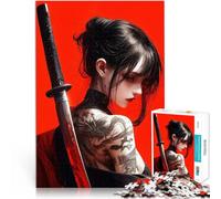 Puzzles de 1000 pièces pour Adultes Tatouage d'assassin Sexy pour s'amuser en Famille avec Affiche et Feuille de Questions correspondantes 50x70cm