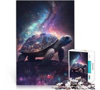 Puzzles de 1000 pièces pour Adultes Tortue dans l'espace Fabriqué en Carton Convient aux Personnes âgées de 14 Ans et Plus Jouets Anti-Stress Cadeau d'anniversaire。Taille：38x52cm/14.96x20.47pouce