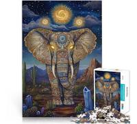 Puzzles de 1000 pièces pour Adultes “Totem de l'éléphant” Fait de Papier,Convient aux 14 Ans et Plus Soulagement du Stress Cadeau pour Les Anniversaires。Taille:26x38cm/10.24x14.96pouce