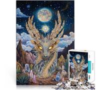 Puzzles de 1000 pièces pour Adultes Totem du Dragon Fabriqué en Carton Convient aux Personnes âgées de 14 Ans et Plus Loisirs en Famille C'est Un pour Toute la Famille。Taille：26x38cm