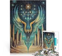 Puzzles de 1000 pièces pour Adultes Totem du Phénix Fait de Bois，pour Les 14 Ans et Plus Jeux Amusants pour Les familles C'est Un pour Toute la Famille。Taille：50x75cm