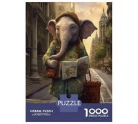 Puzzles De 1000 Pièces pour Adultes Travel Guide Elephant Puzzles pour Adolescents Jeu Familial Améliore La Mémoire Difficile Et Stimulant 70x50cm/1000pcs