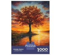Puzzles De 1000 Pièces pour Adultes Tree by Sunset at Autumn Puzzle Jeux De Famille Difficile Difficile Cadeaux Uniques pour Anniversaire Et Noël 52x38cm/1000pcs