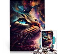 Puzzles de 1000 pièces pour Adultes Trippin' on Whiskers Cat Séjour Anti-Stress pour Tuer Le Temps Une œuvre d'art 38x26cm