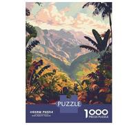 Puzzles De 1000 Pièces Pour Adultes Tropical Landscape with Mountain View Puzzle Pour Adolescents - Cadeau D'anniversaire - Difficile Et Stimulant - Cadeaux Uniques Pour Un Anniversaire Ou Noël 52x38c