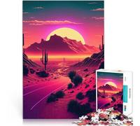 Puzzles de 1000 pièces pour Adultes Une scène de Montagne Synthwave Jeu éducatif Familial Cadeaux pour Les Amis et la Famille 38x26cm