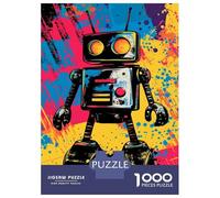 Puzzles De 1000 Pièces pour Adultes Vibrant Robot Art -2 Puzzle pour Adultes Jeu Pratique, Analyse Et Logique Jeu Stimulant Cadeaux 70x50cm/1000pcs