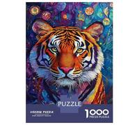 Puzzles De 1000 Pièces pour Adultes Vibrant Tiger Mosaic -1 Puzzle pour Adultes Jeu Pratique, Analyse Et Logique Jeu Stimulant Cadeaux 52x38cm/1000pcs