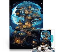Puzzles de 1000 pièces pour Adultes Village Magique dans Un Arbre Staycation Tuer Le Temps Cadeaux pour Les Amis et la Famille 75x50cm