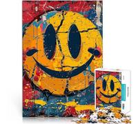 Puzzles de 1000 pièces pour Adultes Visages souriants Couleurs folles Impossible Décoration Murale, Cadeaux Uniques pour Anniversaire et Noël 38x26cm