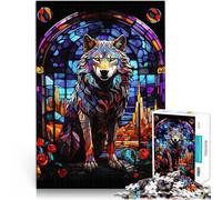 Puzzles de 1000 pièces pour Adultes Vitrail de la cité des Loups Difficile Difficile Liste de souhaits avec Le Père Noël 50x70cm