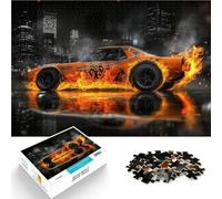 Puzzles de 1000 pièces pour Adultes Voiture de Sport rétro en feu Fait de Bois pour Les 14 Ans et Plus Jeux éducatifs Cadeaux du Père Noël Secret。Taille：50x75cm/19.68x29.52pouce
