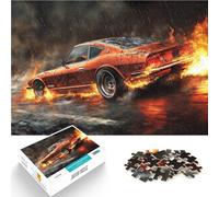 Puzzles de 1000 pièces pour Adultes Voiture en feu Fabriqué en Carton pour et à partir de 14 Ans et Plus Jeux de détente Cadeaux d'anniversaire et de Noël Uniques。Taille:38x52cm/14.96x20.47pouce