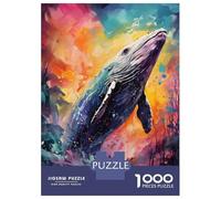 Puzzles De 1000 Pièces pour Adultes Whale Wall Art Print Puzzles pour Adultes Jeux Relaxants Analyse Et Logique Activités Amusantes À La Maison, 38x26cm/1000pcs