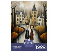Puzzles De 1000 Pièces pour Adultes Whimsical Village Scene with Two Figures Puzzle pour Adolescents Améliore La Mémoire Chaque Pièce Est Unique - Jouets Et Jeux Éducatifs 70x50cm/1000pcs