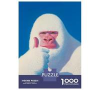 Puzzles De 1000 Pièces pour Adultes White Gorilla Thumbs Up Puzzle Jeux De Famille Difficile Difficile Cadeaux Uniques pour Anniversaire Et Noël 52x38cm/1000pcs