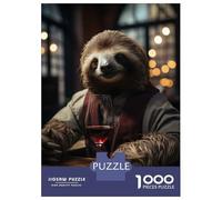 Puzzles De 1000 Pièces pour Adultes Wine Sloth Puzzle pour Adolescents Course De Vitesse Manuelle Entraînez Votre Cerveau Et Vos Mains, des Jouets Addictifs pour Cultiver La Patience 52x38cm/1000pcs
