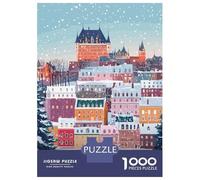 Puzzles De 1000 Pièces Quebec City Winter Puzzles pour Adolescents - Anti-Stress - Entraînez Votre Cerveau Et Votre Dextérité - Jouets Éducatifs 38x26cm/1000pcs
