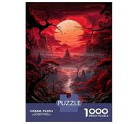 Puzzles De 1000 Pièces Red Japanese Nature Art Puzzle Adulte Jeu Manuel Défi Difficile Interaction Parent-Enfant 70x50cm/1000pcs