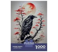 Puzzles De 1000 Pièces - Red Moon Japan Raven Puzzle pour Adultes Jeux Relaxants Vacances À La Maison Offre Spéciale pour Toute La Famille 70x50cm/1000pcs