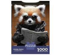 Puzzles De 1000 Pièces Red Panda Reading Newspaper on Toilet Poster, Picture, Metal Print, Paint by Melvina Poole Puzzles Pour Adolescents Améliorent La Mémoire Difficiles Et Stimulants Casse-tête Jeu