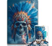 Puzzles de 1000 pièces représentant des crânes Indiens, Cadeaux pour Adolescents, Un défi Difficile à relever pour Toute la Famille (50x75cm)