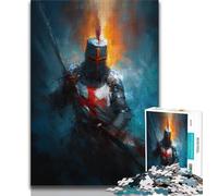 Puzzles de 1000 pièces représentant des peintures de Chevaliers médiévaux pour Adultes et Adolescents Stimulez Votre Cerveau Jouets addictifs pour cultiver la Patience Convient aux Couples 50x75cm