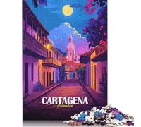 Puzzles de 1000 pièces représentant des Rues de Carthagène, en Colombie, pour Adultes et Enfants. Puzzles en Bois pour Adultes et familles (75 x 50 cm).