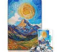 Puzzles de 1000 pièces représentant la Peinture de Montagne de Night Sky pour Adultes et Adolescents Stimulez Votre Cerveau grâce à des Jouets addictifs Qui stimulent la Patience et l'interaction