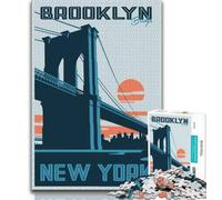 Puzzles de 1000 pièces représentant Le Paysage Urbain de Brooklyn pour Adolescents, Jouet éducatif et décompressant, Cadeaux du Père Noël Secret, 38x26cm