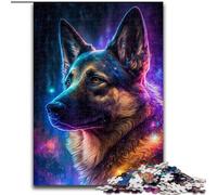 Puzzles de 1000 pièces représentant Un Berger Allemand coloré, Cadeaux pour Adultes, Jouets éducatifs et éducatifs, Jeux en Famille avec Affiche et fiche de Questions-réponses (50x75cm)