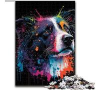 Puzzles de 1000 pièces représentant Un Chien de Berger coloré, idéal pour Les Adultes, Assemblage de Motifs, activités Amusantes à la Maison, Cadeau d'anniversaire, Cadeau de Voyage (26x38cm)