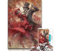Puzzles de 1000 pièces représentant Un Couple de squelettes mexicains fantastiques pour Adultes et Adolescents, Anti-Stress, défi Difficile, renforce l'amour Entre Couples (75x50cm)