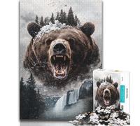 Puzzles de 1000 pièces représentant Un Ours Brun dans la forêt pour Adolescents, pour Un Moment de détente à la Maison Chaque pièce est Unique - Jeu Familial Stimulant et Amusant (50 x 75 cm)