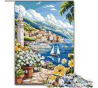 Puzzles de 1000 pièces représentant Un Paysage Urbain Italien pour Adultes, Jeu éducatif Familial, idéal pour la décoration de Bureau (26x38cm)