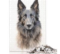 Puzzles de 1000 pièces représentant Un Portrait de Chien de Berger Belge, pour Adultes, Jouets éducatifs, Jeux en Famille, Cadeaux d'anniversaire, 1000 pièces (38 x 26 cm)